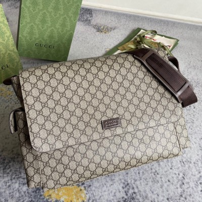 Gucci Plus Diaper Bag In Beige GG Supreme Canvas