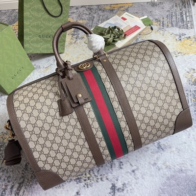 Gucci Savoy Large Duffle Bag in Beige GG Canvas