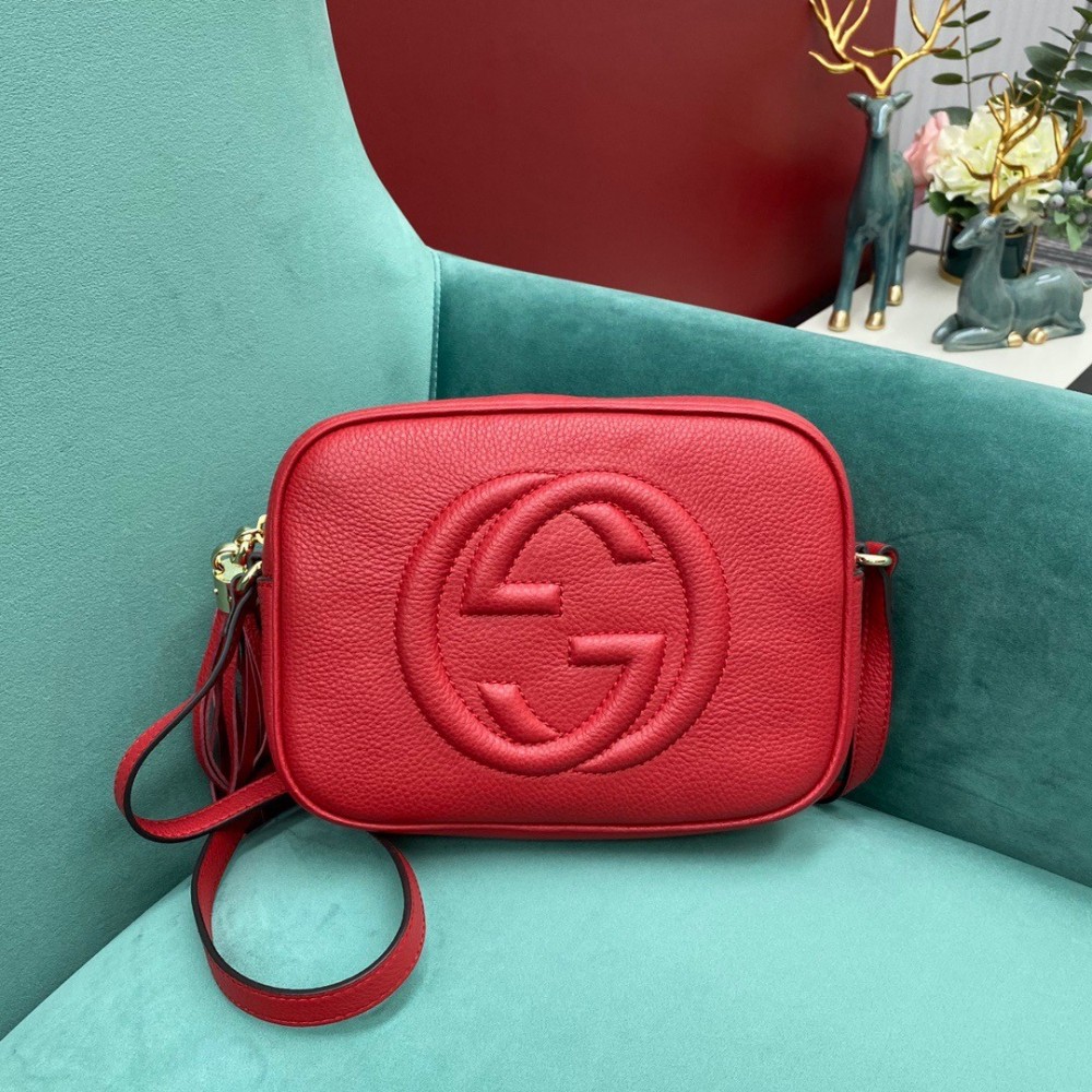 Gucci Soho Disco Bag in Red Grained Leather