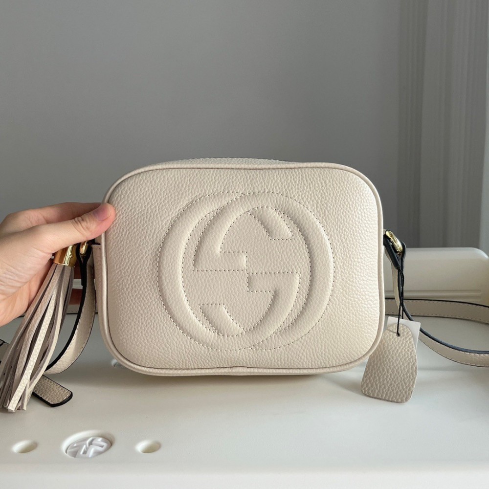 Gucci Soho Disco Bag in White Grained Leather