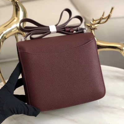 Hermes 2002 20cm Bag In Bordeaux Evercolor Calfskin LDBS241389