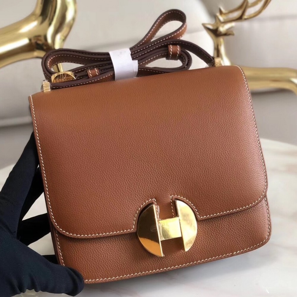 Hermes 2002 20cm Bag In Gold Evercolor Calfskin LDBS241388