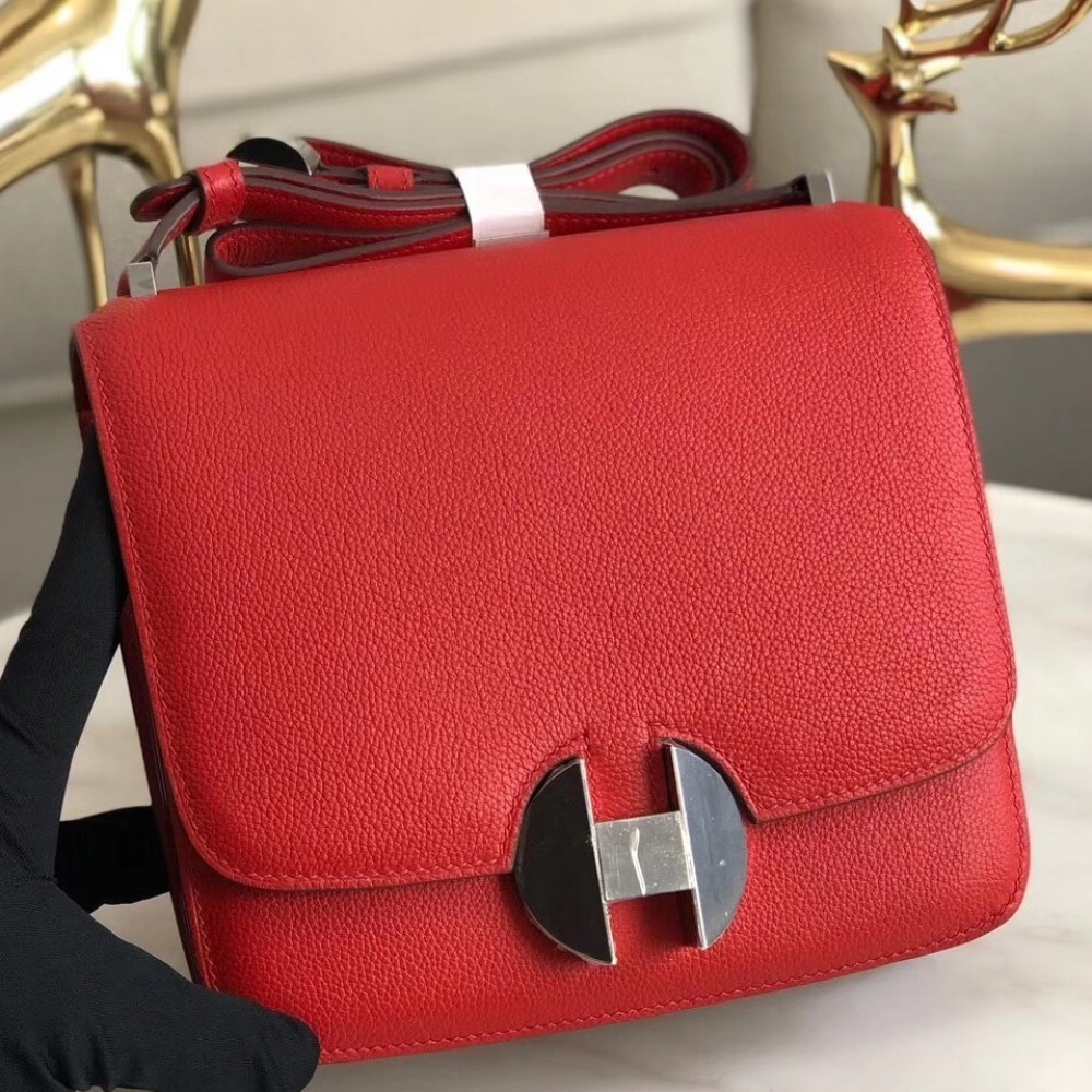 Hermes 2002 20cm Bag In Red Evercolor Calfskin LDBS241394