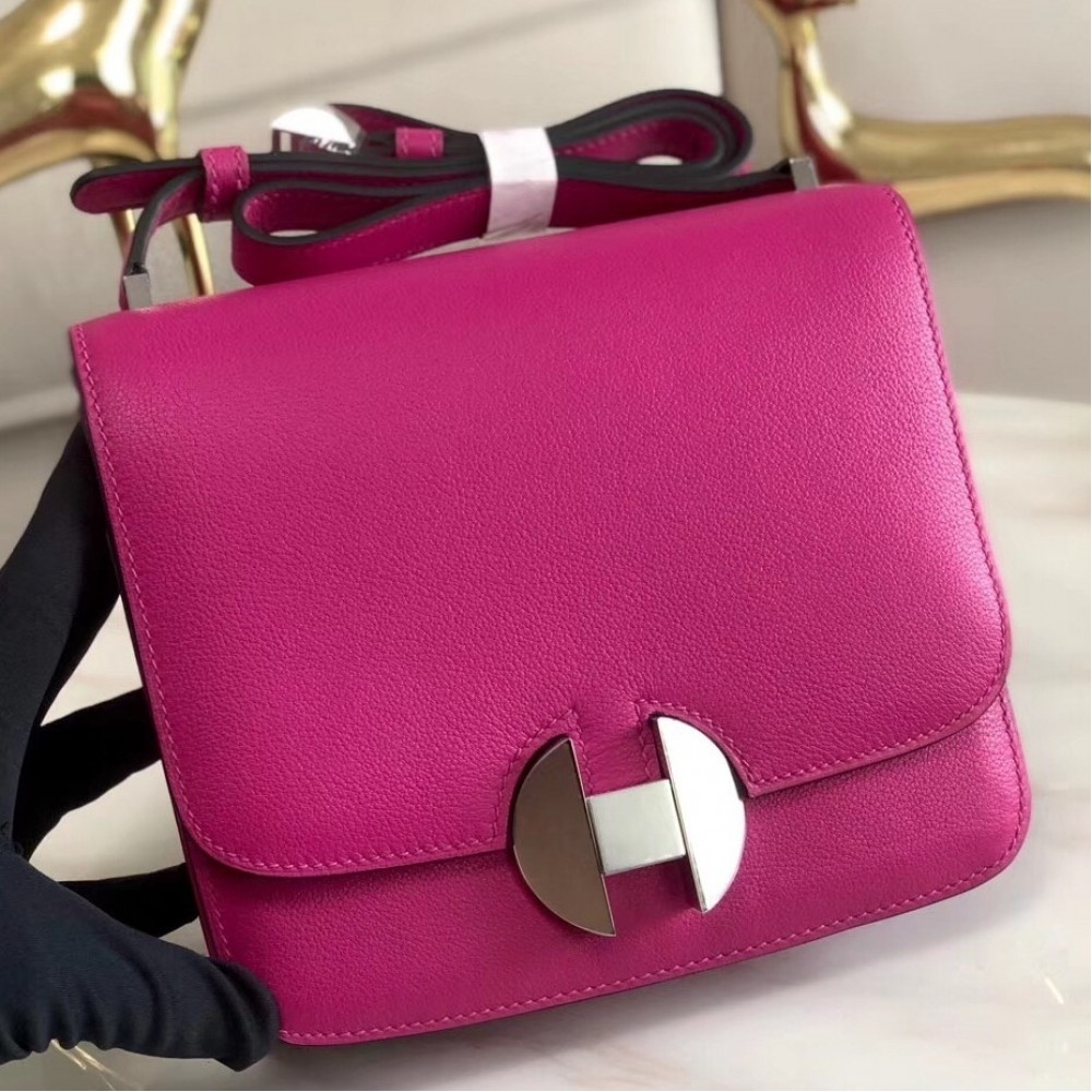 Hermes 2002 20cm Bag In Rose Purple Evercolor Calfskin LDBS241395