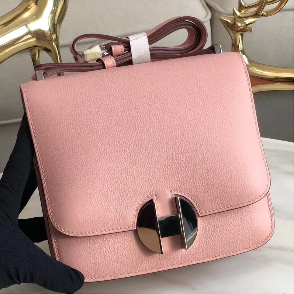 Hermes 2002 20cm Bag In Rose Sakura Evercolor Calfskin LDBS241396