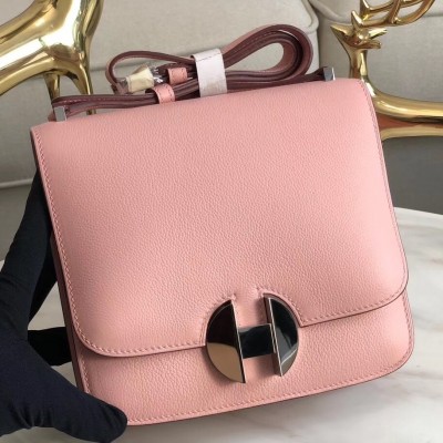 Hermes 2002 20cm Bag In Rose Sakura Evercolor Calfskin LDBS241396