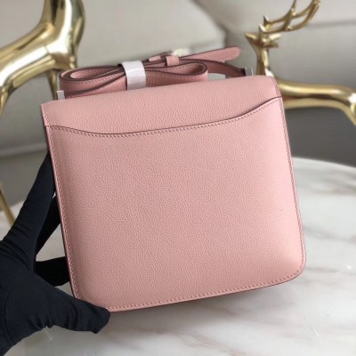 Hermes 2002 20cm Bag In Rose Sakura Evercolor Calfskin LDBS241396