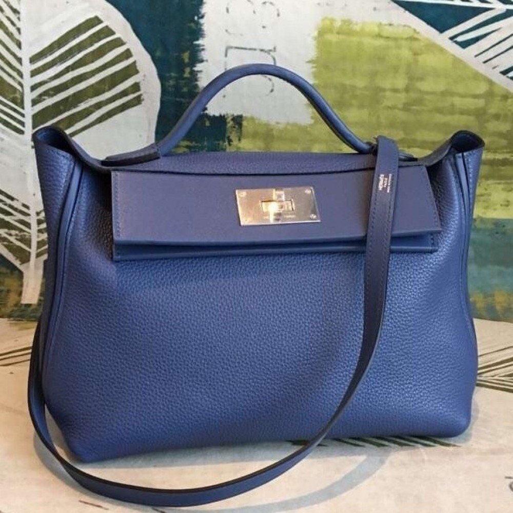 Hermes 24/24 29 Bag In Blue Clemence Calfskin LDBS241398