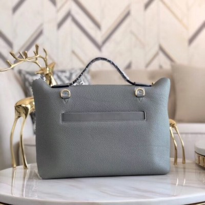 Hermes 24/24 29 Bag In Blue Glacier Clemence Calfskin LDBS241399