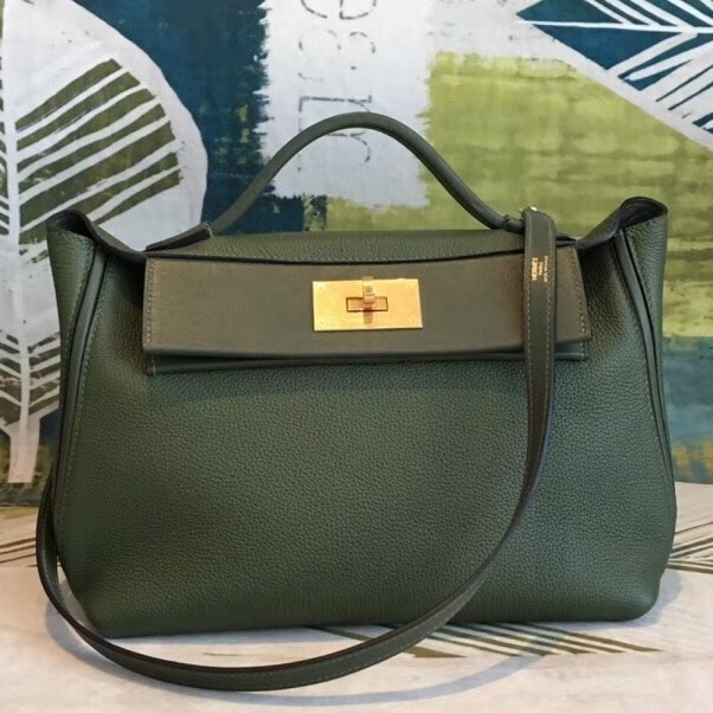 Hermes 24/24 29 Bag In Canopee Clemence Calfskin LDBS241402