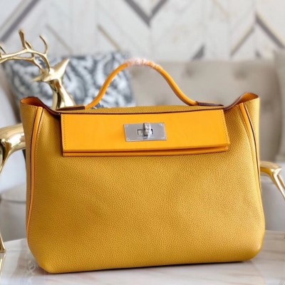 Hermes 24/24 29 Bag In Curry Clemence Calfskin LDBS241403