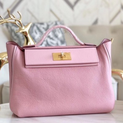 Hermes 24/24 29 Bag In Pink Clemence Calfskin LDBS241406