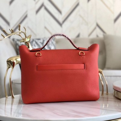 Hermes 24/24 29 Bag In Red Clemence Calfskin LDBS241407