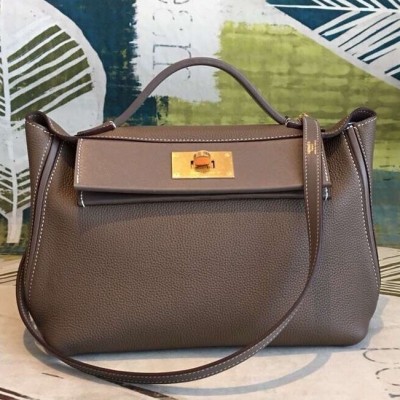 Hermes 24/24 29 Bag In Taupe Clemence Calfskin LDBS241408