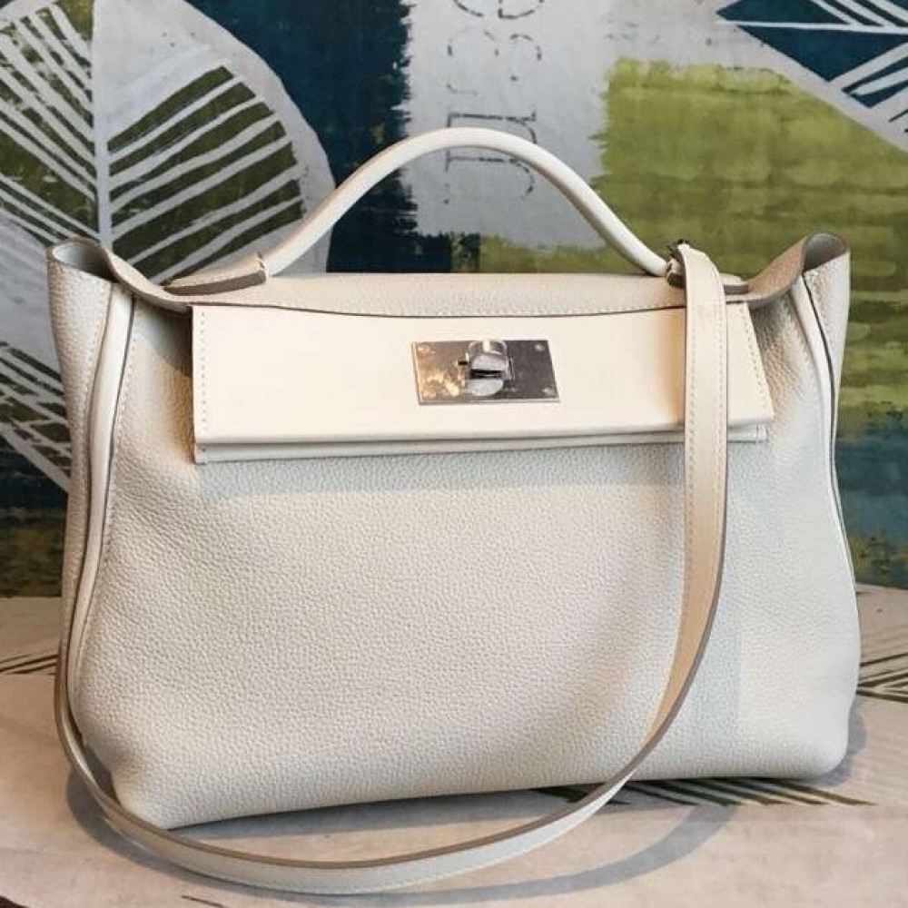 Hermes 24/24 29 Bag In White Clemence Calfskin LDBS241409