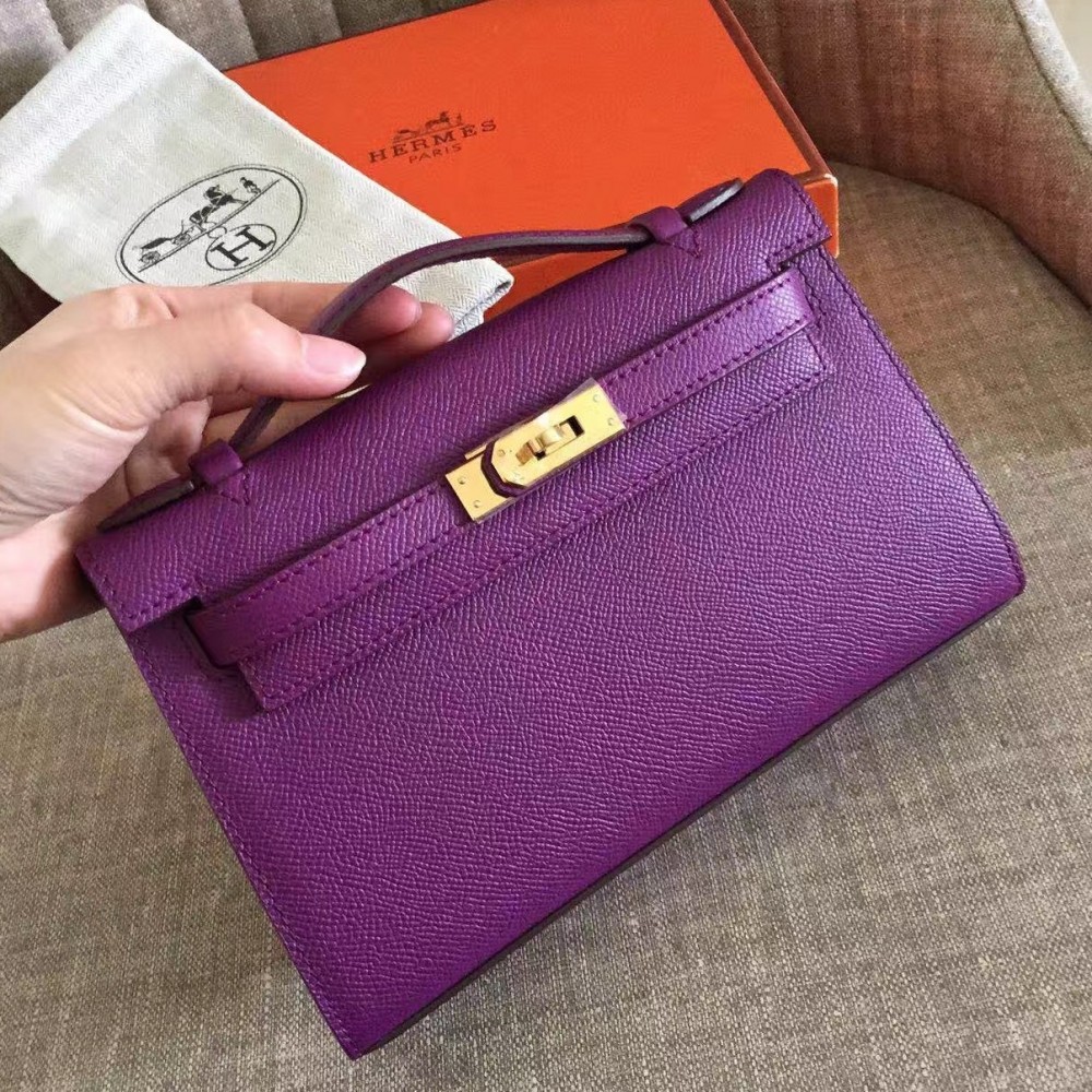 Hermes Anemone Kelly Pochette Epsom Handmade Bag LDBS241423