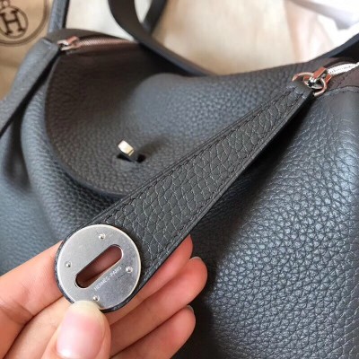 Hermes Ardoise Lindy 26cm Clemence Handmade Bag LDBS241429