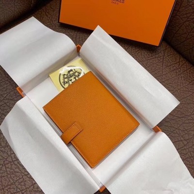 Hermes Bearn Compact Wallet In Orange Epsom Leather LDBS241449