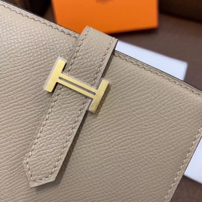 Hermes Bearn Compact Wallet In Trench Epsom Leather LDBS241454