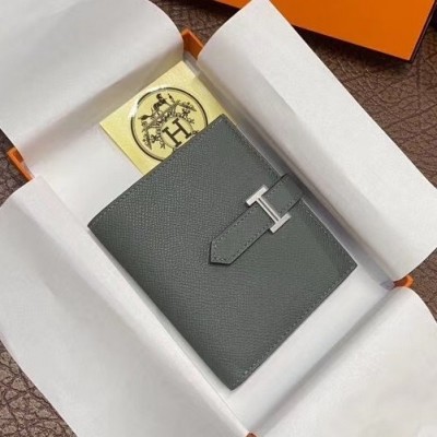 Hermes Bearn Compact Wallet In Vert Amande Epsom Leather LDBS241455