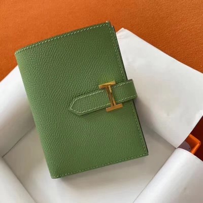 Hermes Bearn Compact Wallet In Vert Criquet Epsom Leather LDBS241456