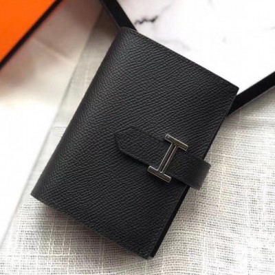 Hermes Bearn Mini Wallet In Black Epsom Leather LDBS241459