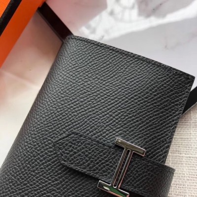 Hermes Bearn Mini Wallet In Black Epsom Leather LDBS241459