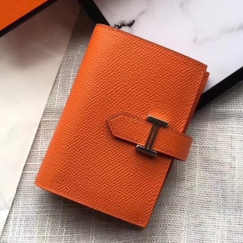 Hermes Bearn Mini Wallet In Orange Epsom Leather LDBS241464