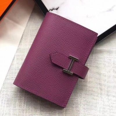 Hermes Bearn Mini Wallet In Purple Epsom Leather LDBS241465