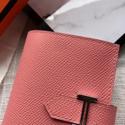 Hermes Bearn Mini Wallet In Rose Confetti Epsom Leather LDBS241467