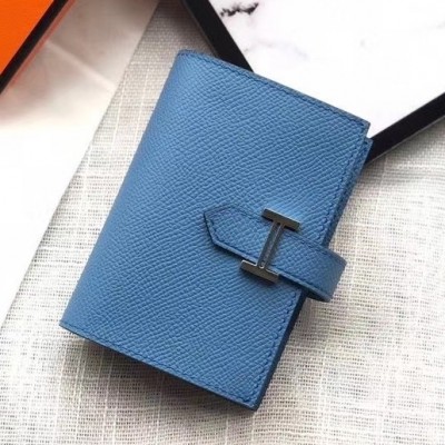 Hermes Bearn Mini Wallet In Sky Blue Epsom Leather LDBS241469