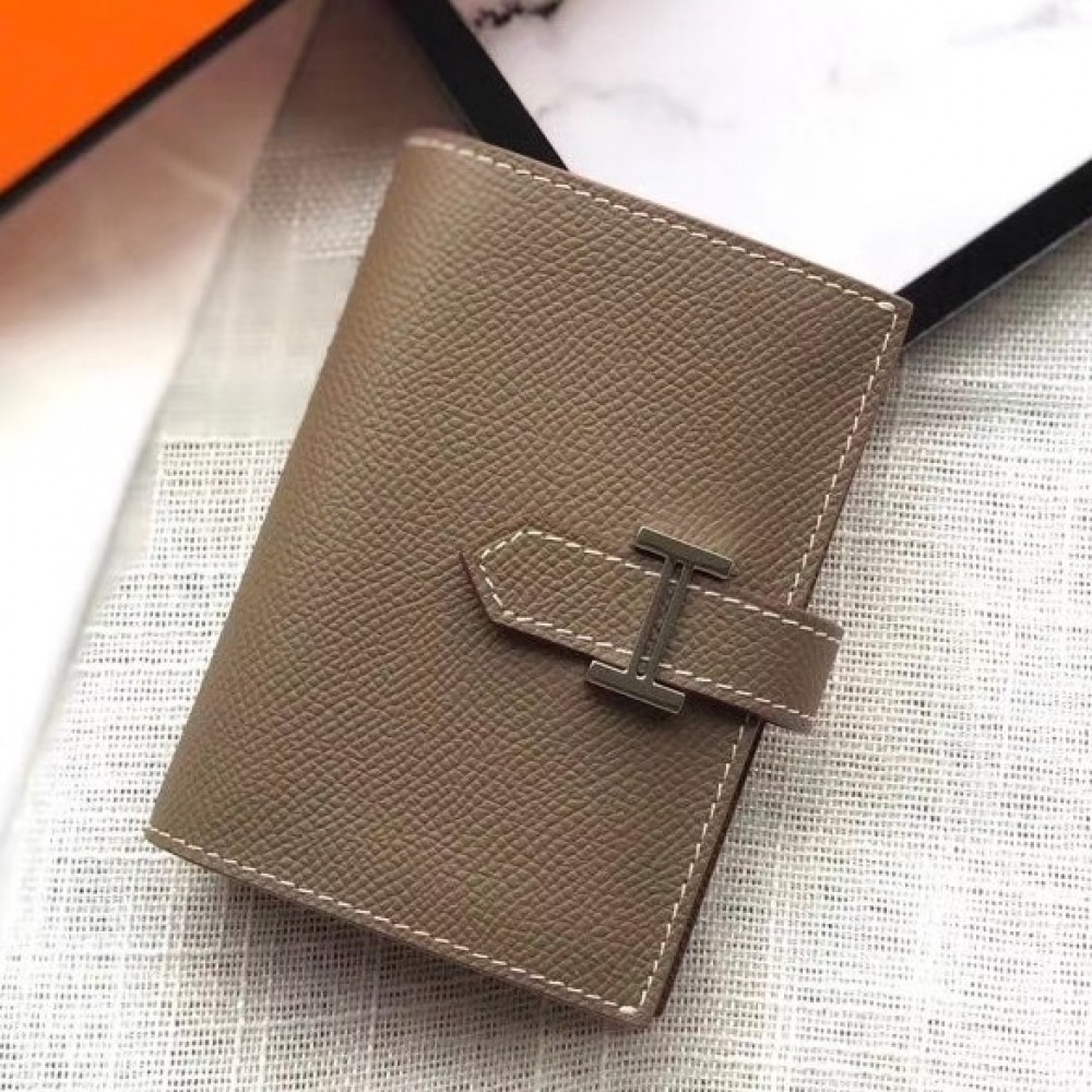 Hermes Bearn Mini Wallet In Taupe Epsom Leather LDBS241470