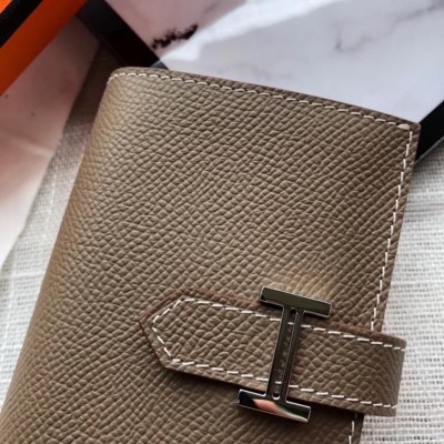 Hermes Bearn Mini Wallet In Taupe Epsom Leather LDBS241470