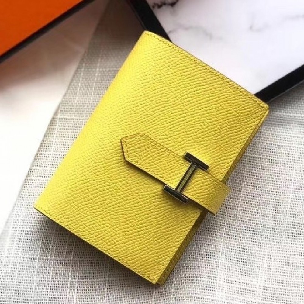 Hermes Bearn Mini Wallet In Yellow Epsom Leather LDBS241473