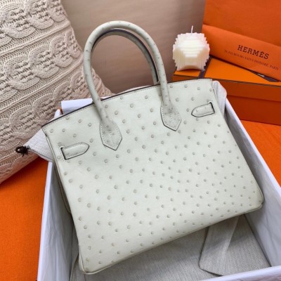 Hermes Beton Birkin 30cm Ostrich Handmade Bag LDBS241474