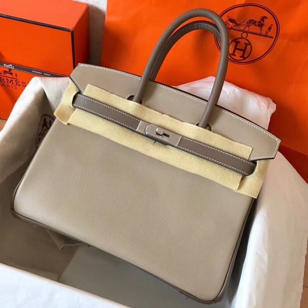 Hermes Bicolor Epsom Birkin 30cm Handmade Grey Bag LDBS241496