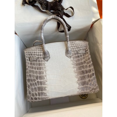 Hermes Birkin 25 Retourne Bag In Himalaya Niloticus Crocodile Skin LDBS241552