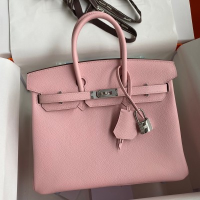 Hermes Birkin 25 Retourne Handmade Bag In Rose Sakura Epsom Calfskin LDBS241590