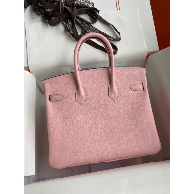 Hermes Birkin 25 Retourne Handmade Bag In Rose Sakura Epsom Calfskin LDBS241590