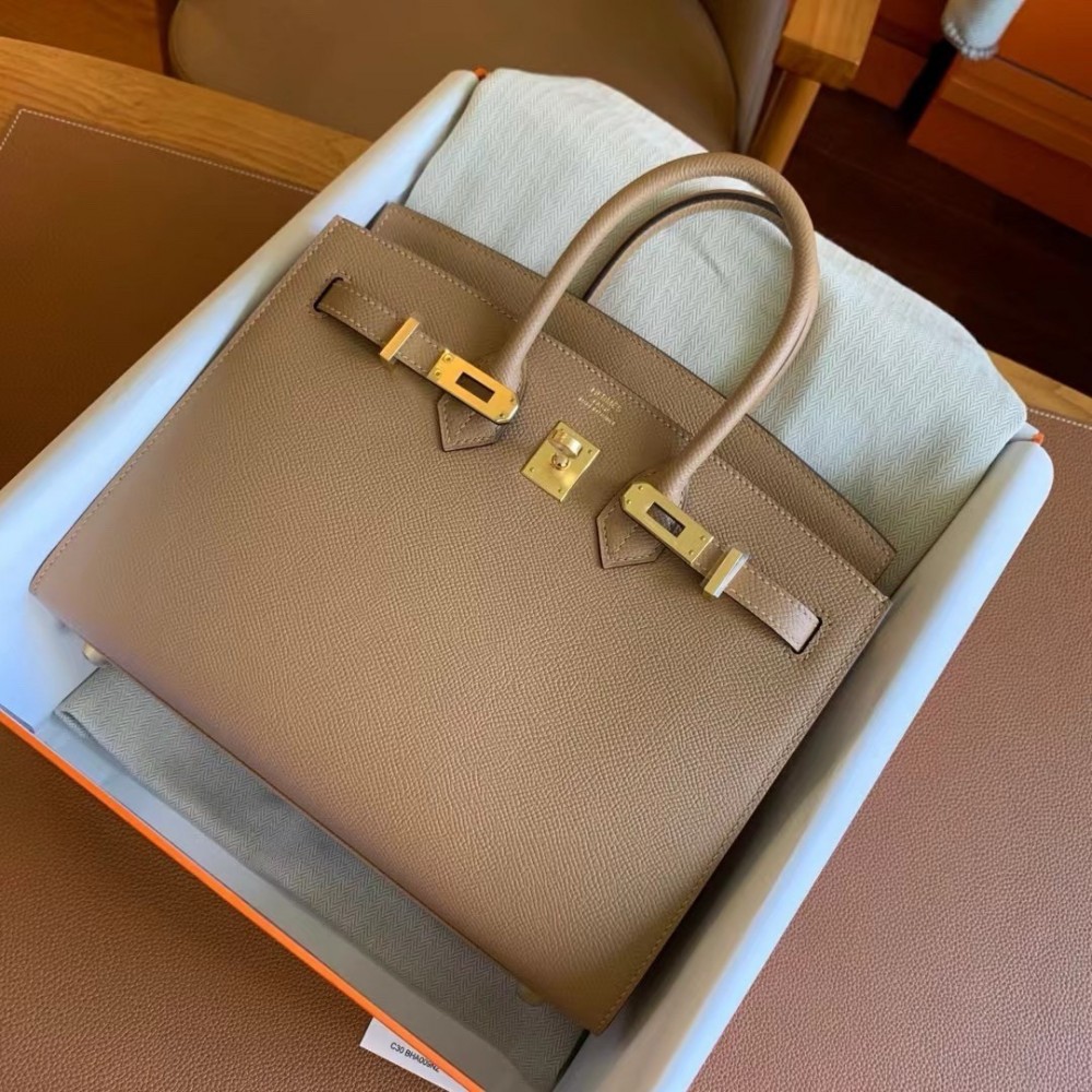 Hermes Birkin 25 Sellier Handmade Bag In Chai Epsom Calfskin LDBS241603