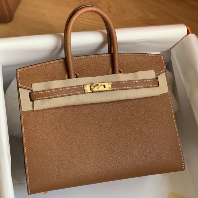 Hermes Birkin 25 Sellier Handmade Bag In Gold Epsom Calfskin LDBS241606