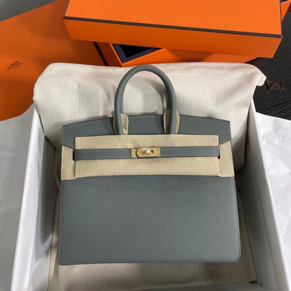 Hermes Birkin 25 Sellier Handmade Bag In Vert Amanda Epsom Calfskin LDBS241612