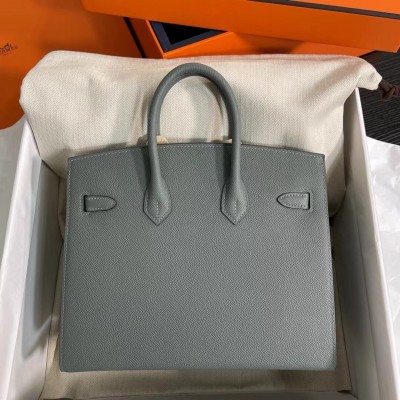 Hermes Birkin 25 Sellier Handmade Bag In Vert Amanda Epsom Calfskin LDBS241612