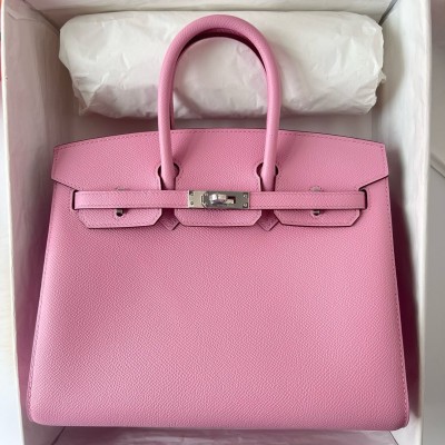 Hermes Birkin 25 Sellier Handmade Bag in Mauve Sylvestre Epsom Calfskin LDBS241608