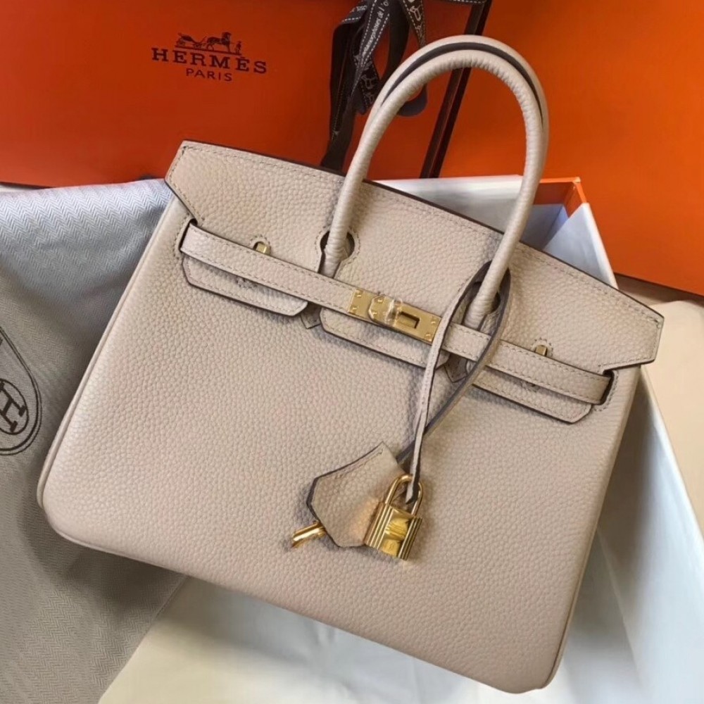 Hermes Birkin 25cm Bag In Argile Clemence Leather LDBS241518