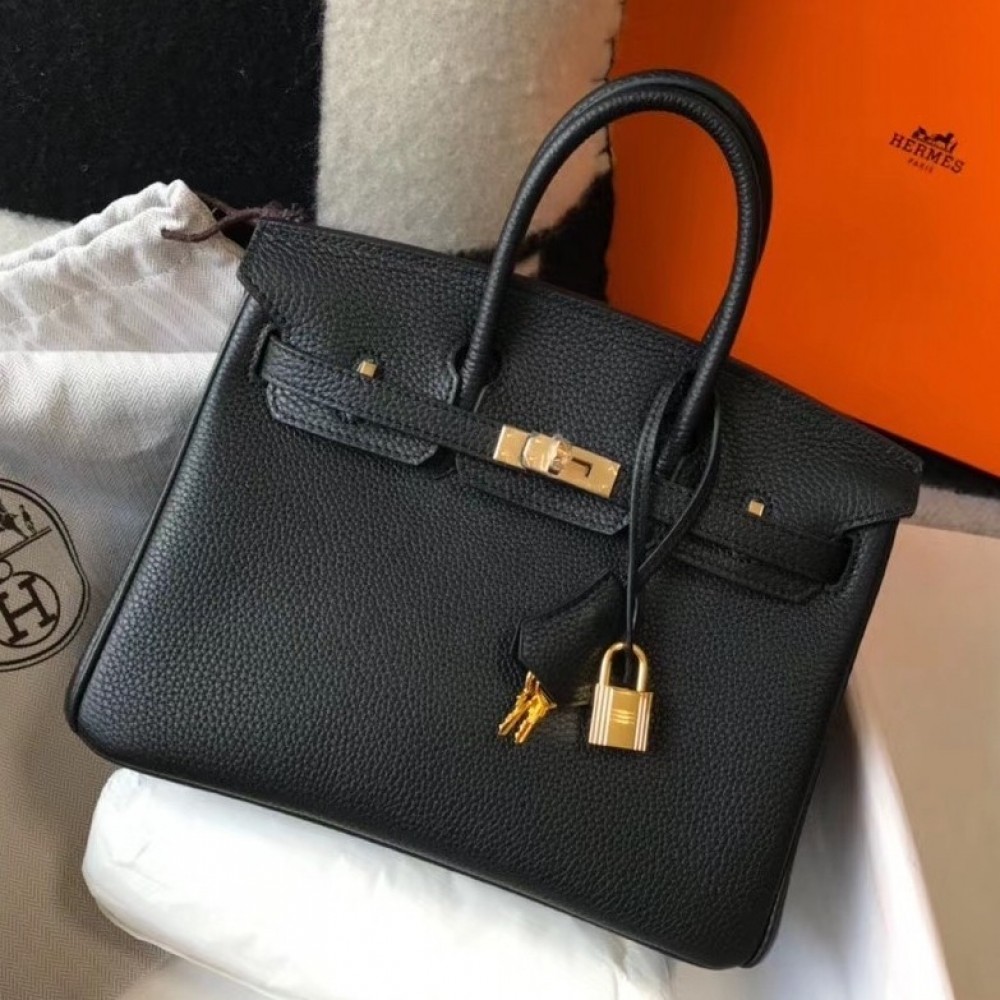 Hermes Birkin 25cm Bag In Black Clemence Leather LDBS241520