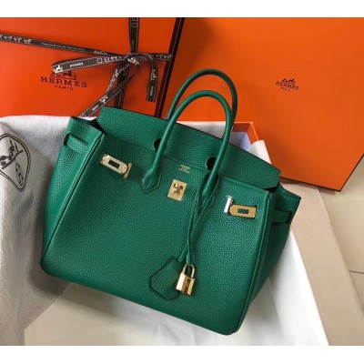 Hermes Birkin 25cm Bag In Malachite Clemence Leather LDBS241529