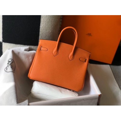 Hermes Birkin 25cm Bag In Orange Clemence Leather LDBS241532