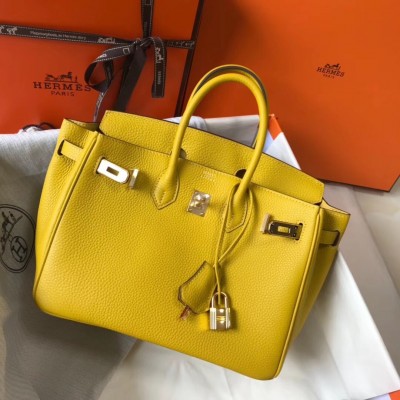 Hermes Birkin 25cm Bag In Soleil Clemence Leather LDBS241536