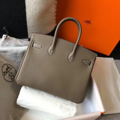 Hermes Birkin 25cm Bag In Taupe Clemence Leather LDBS241537